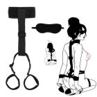 Nyakpánt csuklópánttal és szemkötővel (Fekete)