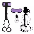 Nyakpánt csuklópánttal és szemkötővel (Fekete)