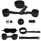 Nyakpánt csuklópánttal és szemkötővel (Fekete)