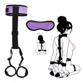 Nyakpánt csuklópánttal és szemkötővel (Lila)