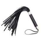 Erős markolatú dús rojtú korbács (Fekete) 