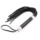 Erős markolatú dús rojtú korbács (Fekete) 