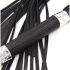 Erős markolatú dús rojtú korbács (Fekete) 