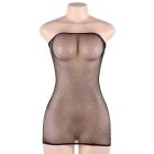 Csillámos necc plus size testharisnya ruha-fekete