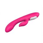 Rózsaszín melegedő funkciós, ívelt, péniszhez hasonló G-pont vibrátor csiklókarral (Rózsaszín)