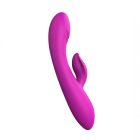 Rózsaszín melegedő funkciós, ívelt, péniszhez hasonló G-pont vibrátor csiklókarral (Rózsaszín)