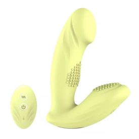 Texturált viselhető vibrátor 12 fokozattal (Sárga)