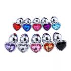 Szív alakú, köves anál plug - M méret (Világos rózsaszín)