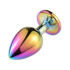 Kör alakú, multicolor, köves anál plug - M méret (Világos lila)