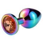 Kör alakú, multicolor, köves anál plug - S méret (Arany)