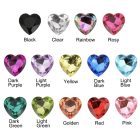 Szív alakú, multicolor, köves anál plug - S méret (Sötét rózsaszín)