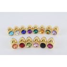 Kör alakú, arany színű köves anál plug - L méret (Világos lila)