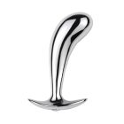 Hajlított, kerekített végű fém anál plug M-méret  (Piros )