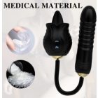 Kétfunkciós rózsa 4 - nyaló csiklóizgató és vibrátor egyben (Fekete)