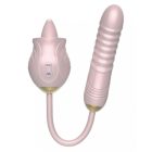 Kétfunkciós rózsa 4 - nyaló csiklóizgató és vibrátor egyben (Rózsaszín)