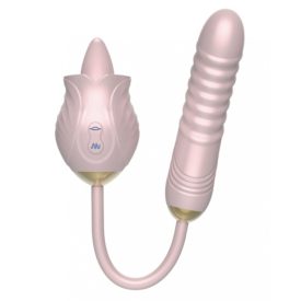   Kétfunkciós rózsa 4 - nyaló csiklóizgató és vibrátor egyben (Rózsaszín)
