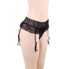 Crystal csipkés női alsó harisnyatartóval (Fekete)
