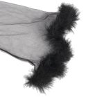 Alice plus size átlátszó prémes szegélyes szexi köntös (Fekete)