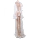 Alice átlátszó prémes szegélyes szexi köntös (Fehér)