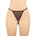 Roxy plus size bőr hatású csipkés ruha harisnyatartóval és bugyival (Fekete)