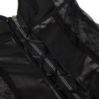 Roxy plus size bőr hatású csipkés ruha harisnyatartóval és bugyival (Fekete)