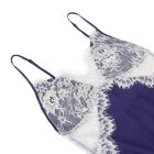 Izabella plus size dekoratív szatén és csipkés hálóing (Kék)