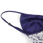 Izabella plus size dekoratív szatén és csipkés hálóing (Kék)