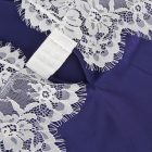 Izabella plus size dekoratív szatén és csipkés hálóing (Kék)