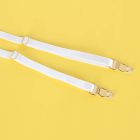 Darcey plus size csipkés, tollas fehérnemű szett harisnyatartóval (Fehér)