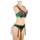 Celia csipke és szatén melltartó és bugyi szett harisnyatartóval