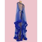 Annabell szexi átlátszó köntös prémes szegélyekkel (Kék)