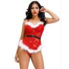 Piros prémes csipkés babydoll bugyival