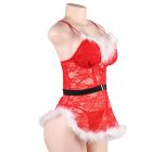 Piros prémes csipkés babydoll bugyival