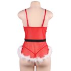 Piros prémes csipkés babydoll bugyival