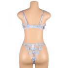 Carly virágos csipkés melltartó és bugyi szett (Kék)