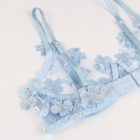 Carly virágos csipkés melltartó és bugyi szett (Kék)