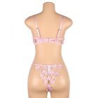 Carly virágos csipkés melltartó és bugyi szett (Rózsaszín)