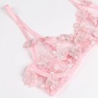 Carly virágos csipkés melltartó és bugyi szett (Rózsaszín)