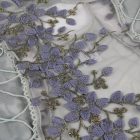 Brandy plus size hálós, csipkés body fűzős oldalvonallal (Szürke)